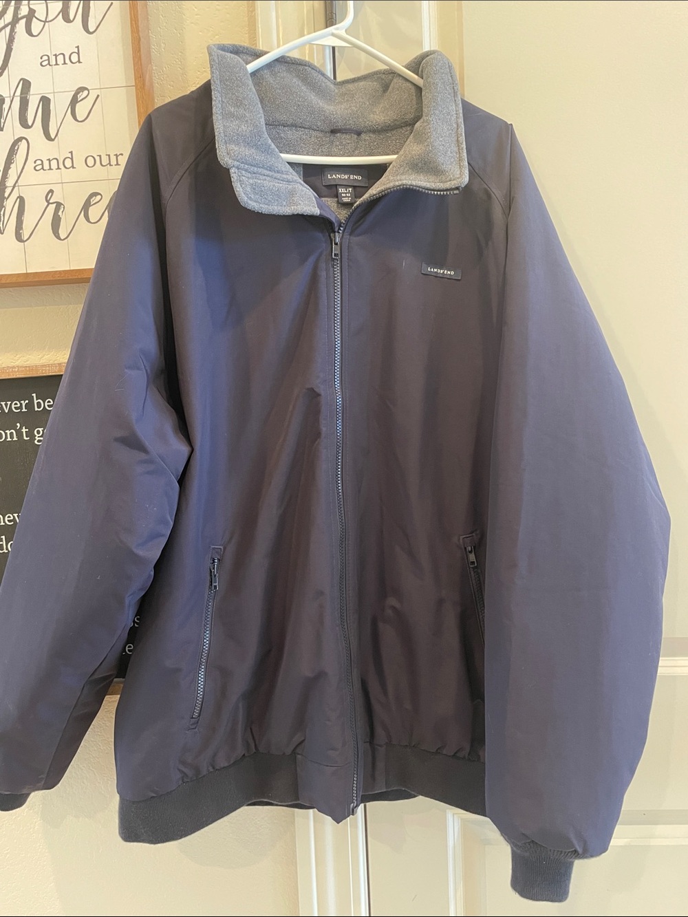 Lands' End Men's Dark Navy Lightweight Zip Jacket
